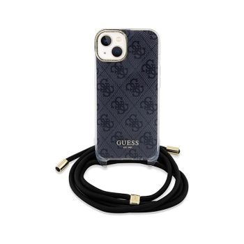 Funda Guess En Silicona Diseño 4g Con Cordón Para Iphone 15 | 14 | 13 Color Negro Guhcp15shc4sek