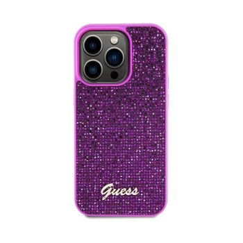 Funda Guess Para Apple Iphone 14 Pro Max Color Fucsia Con Brillantes Y Logo Dorado Guhcp14xpmsdgsf