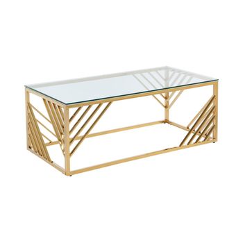 Mesa De Centro Fija Simato  120x60x45 Cm Color Dorado Venta-unica