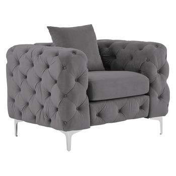 Sillón Clásico Edwina  106x91x76 Cm Color Gris Antracita Vente-unique