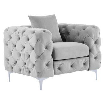 Sillón Clásico Edwina  106x91x76 Cm Color Gris Claro Vente-unique