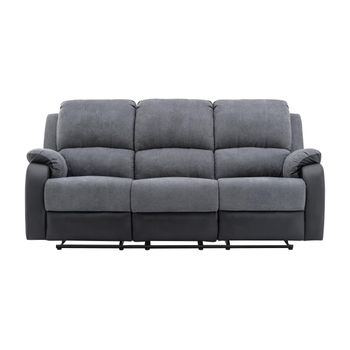 Sofá Relax Brody  202x98x99 Cm Color Negro, Gris Venta-unica