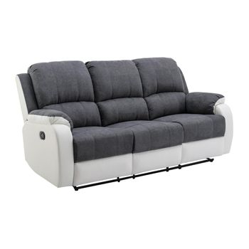 Sofá Relax Brody  202x98x99 Cm Color Gris, Blanco Vente-unique