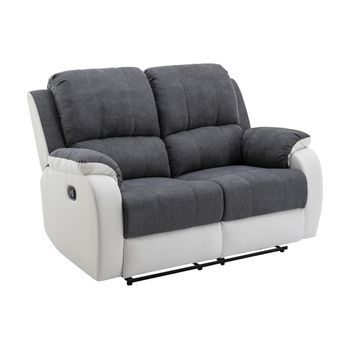 Sofá Relax Brody  148x98x99 Cm Color Gris, Blanco Vente-unique