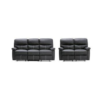 Conjunto Sofá Relax Canby  183x90x95 Cm Color Negro Vente-unique