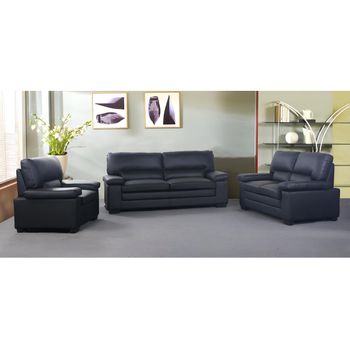 Conjunto Sofá Y Sillón Fijo Mimas  210x90x96 Cm Color Negro Venta-unica