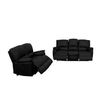 Conjunto Sofá Relax Marcis  200x96x98 Cm Color Negro Venta-unica