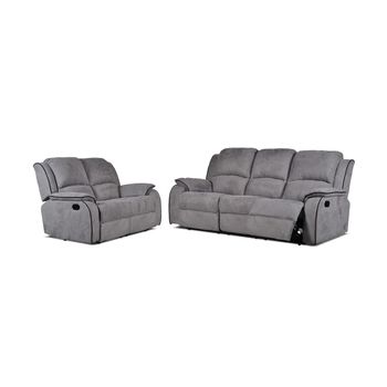 Conjunto Sofá Relax Hernani  210x96x99 Cm Color Gris Venta-unica