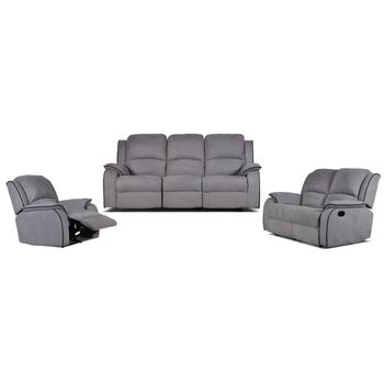 Conjunto Sofá Y Sillón Relax Hernani  210x96x99 Cm Color Gris Venta-unica