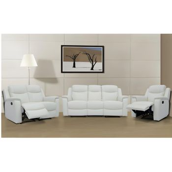 Conjunto Sofá Y Sillón Relax Evasion  205x96x100 Cm Color Marfil Vente-unique