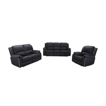 Conjunto Sofá Y Sillón Relax Hernani  210x96x99 Cm Color Negro Venta-unica