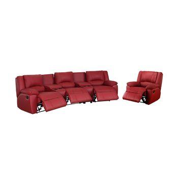 Conjunto Sofá Y Sillón Relax Aroma  308x99x97 Cm Color Rojo Venta-unica