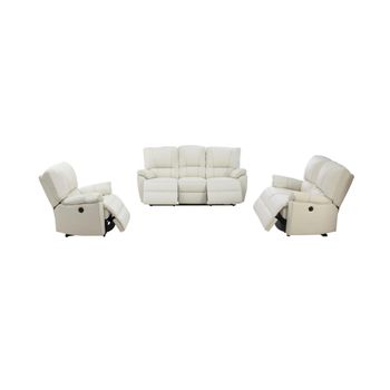 Conjunto Sofá Y Sillón Relax Marcis  200x96x98 Cm Color Marfil Venta-unica