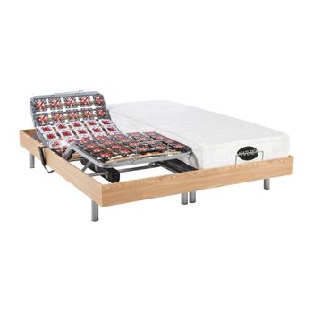 Cama Articulada Eléctrica Lysis  200x160x35 Cm Color Color Natural Claro Vente-unique