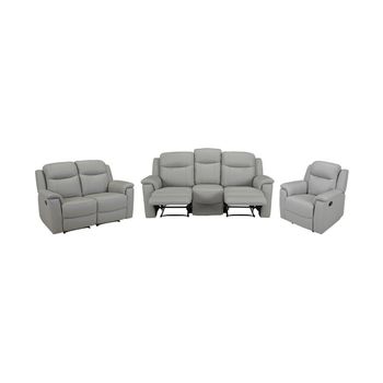 Conjunto Sofá Y Sillón Relax Evasion  205x96x100 Cm Color Gris Claro Venta-unica