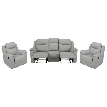 Conjunto Sofá Y Sillón Relax Evasion  205x96x100 Cm Color Gris Claro Venta-unica