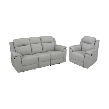 Conjunto Sofá Y Sillón Relax Evasion  205x96x100 Cm Color Gris Claro Venta-unica