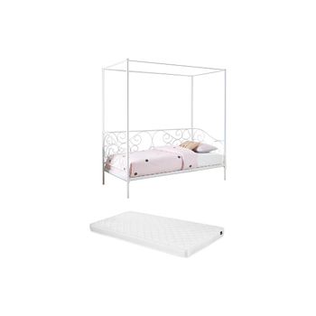 Cama Con Dosel Vivian  207x96x209.5 Cm Color Blanco Vente-unique