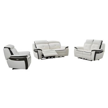 Conjunto Sofá Y Sillón Relax Angelique  158x97x103 Cm Color Gris Antracita, Blanco Vente-unique