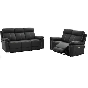 Conjunto Sofá Relax Isiris  197x93x102 Cm Color Negro Vente-unique