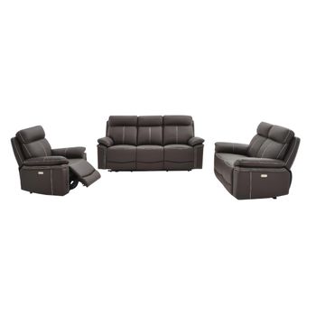 Conjunto Sofá Y Sillón Relax Isiris  197x93x102 Cm Color Marrón Chocolate Vente-unique