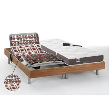 Cama Articulada Eléctrica Jupiter  200x180x35 Cm Color Color Natural Claro Vente-unique