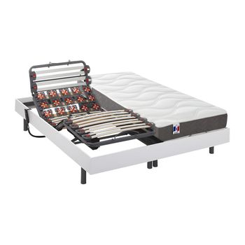 Cama Articulada Eléctrica Menelas  200x180x35 Cm Color Blanco Vente-unique