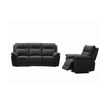 Conjunto Sofá Y Sillón Relax Pakita  208x92x102 Cm Color Negro Venta-unica