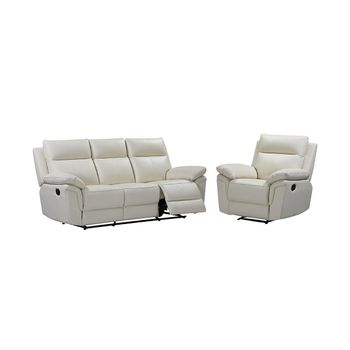 Conjunto Sofá Y Sillón Relax Pakita  208x92x102 Cm Color Marfil Venta-unica