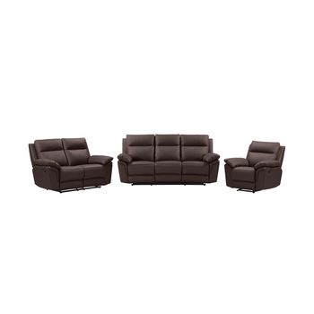 Conjunto Sofá Y Sillón Relax Pakita  208x92x102 Cm Color Marrón Chocolate Vente-unique