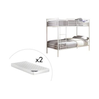 Cama Litera Duotis  197.5x96x160 Cm Color Blanco Vente-unique