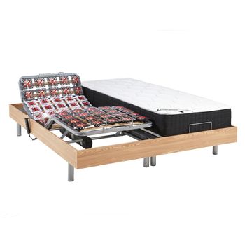 Cama Articulada Eléctrica Phanes  200x180x35 Cm Color Color Natural Claro Vente-unique