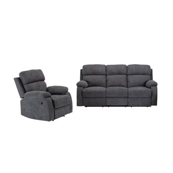 Conjunto Sofá Y Sillón Relax Tolzano  201x96x100 Cm Color Gris Antracita Vente-unique