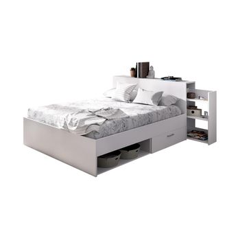 Cama Clásica Florian 2 Cajones 223x146x85 Cm Color Blanco Vente-unique