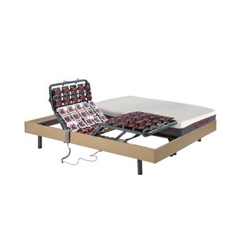 Cama Articulada Eléctrica Atride  200x180x35 Cm Color Color Natural Claro Vente-unique