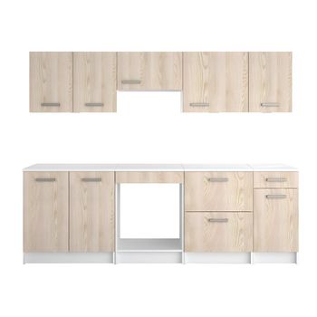 Cocina completa 8 piezas 240cm BLANCO (con encimera y zócalo incluido):  895,00 €