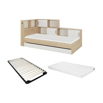 Base De Cama Armand 1 Cajón 221x120x104 Cm Color Color Natural Claro Vente-unique