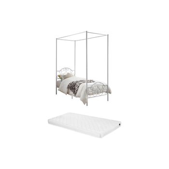 Cama Con Dosel Leyna  198.5x92x211 Cm Color Blanco Vente-unique