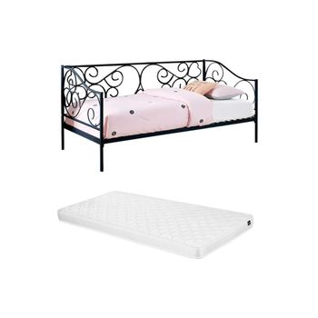 Cama Diván Vivian  207x96x95 Cm Color Negro Vente-unique