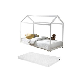 Cama Cabaña Aventurier  201x101x148 Cm Color Blanco Vente-unique