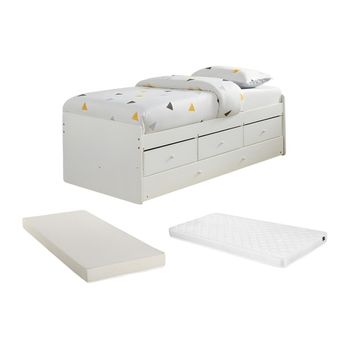 Cama Nido Titouan 3 Cajones 193.8x96.2x60 Cm Color Blanco Vente-unique