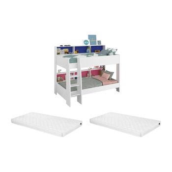 Cama Litera Lenny  209x132x165 Cm Color Blanco Vente-unique