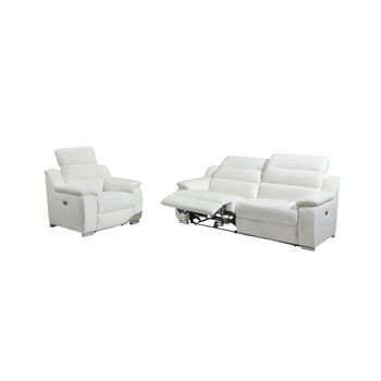 Conjunto Sofá Y Sillón Relax Arena  202x104x86 Cm Color Marfil Venta-unica