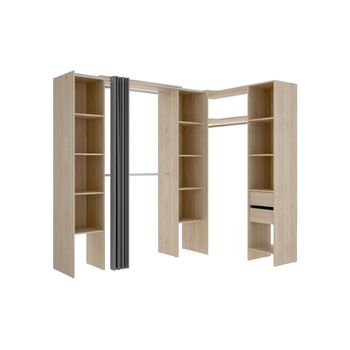 Armario Abierto, Vestidor Gontran 3 Cajones 214x141x205 Cm Color Blanco  Venta-unica con Ofertas en Carrefour