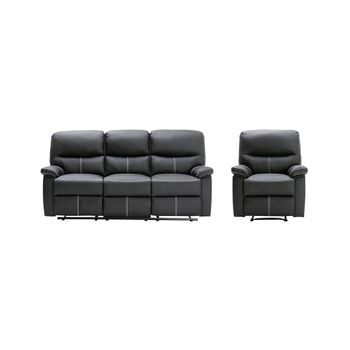 Conjunto Sofá Y Sillón Relax Canby  183x90x95 Cm Color Negro Venta-unica