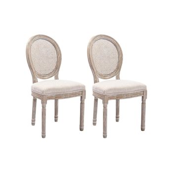 Silla Medallón Luis Xvi Antoinette  49x57.5x95 Cm Color Beige Venta-unica