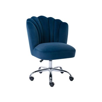 Silla De Escritorio Ergonomica Con Ruedas Y Reposabrazos 60x58x100cm - Azul  con Ofertas en Carrefour