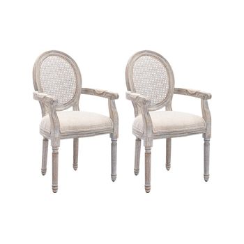 Silla Medallón Luis Xvi Antoinette  54.4x57x95.5 Cm Color Beige Venta-unica