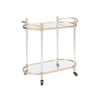 Carrito De Cocina Novina  76.5x42.5x76 Cm Color Transparente, Dorado Vente-unique