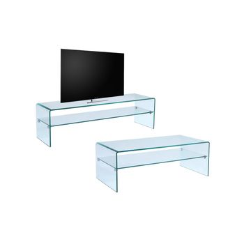 Conjunto Completo De Muebles De Salón Stileos  140x60x43 Cm Color Transparente Vente-unique
